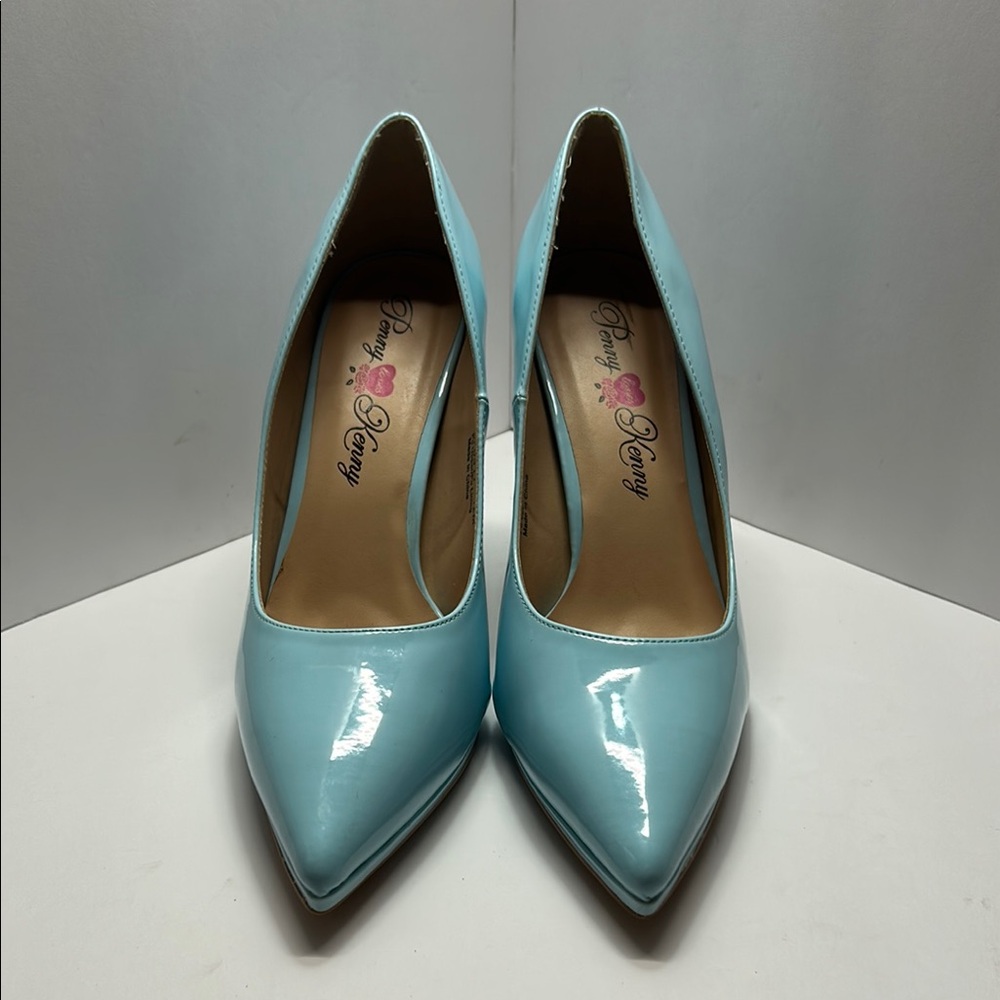 Blue Patent Leather Pumps